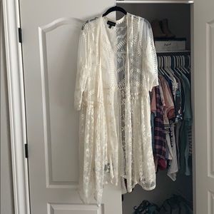 Off White Lace Kimono